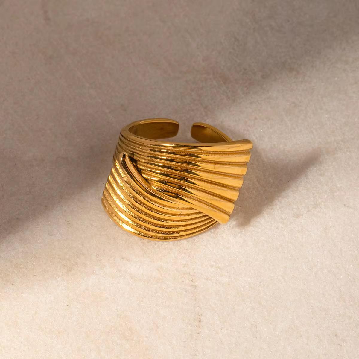 Bague Onda en acier inoxydable résistant à l’eau