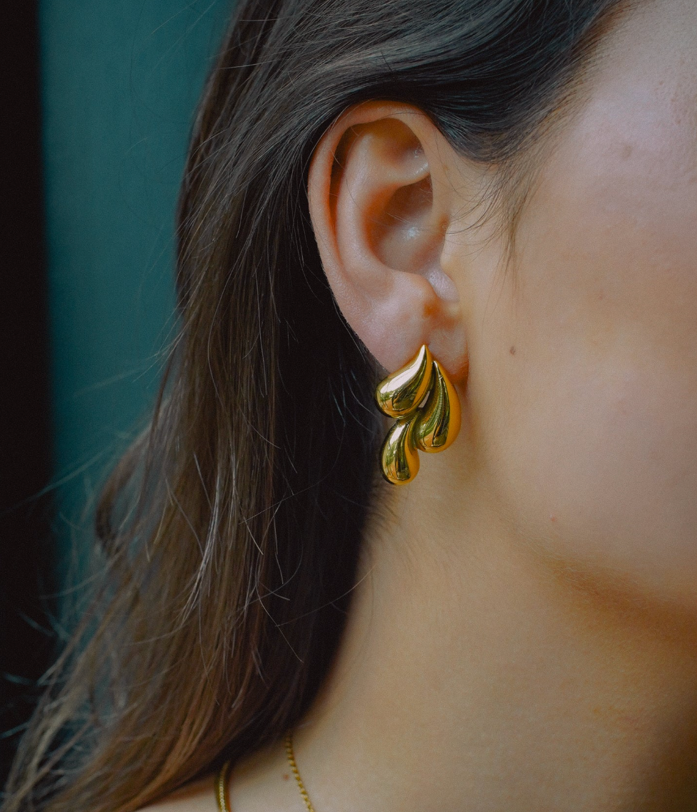 Boucles Gouttes d’Or en acier inoxydable résistant à l’eau